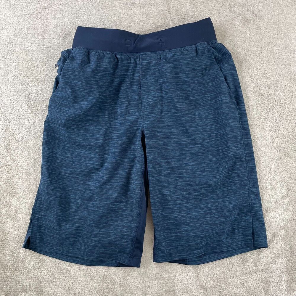 Lululemon T.H.E. Short Men Small Heather Allover Iron True Navy Linerless 11"